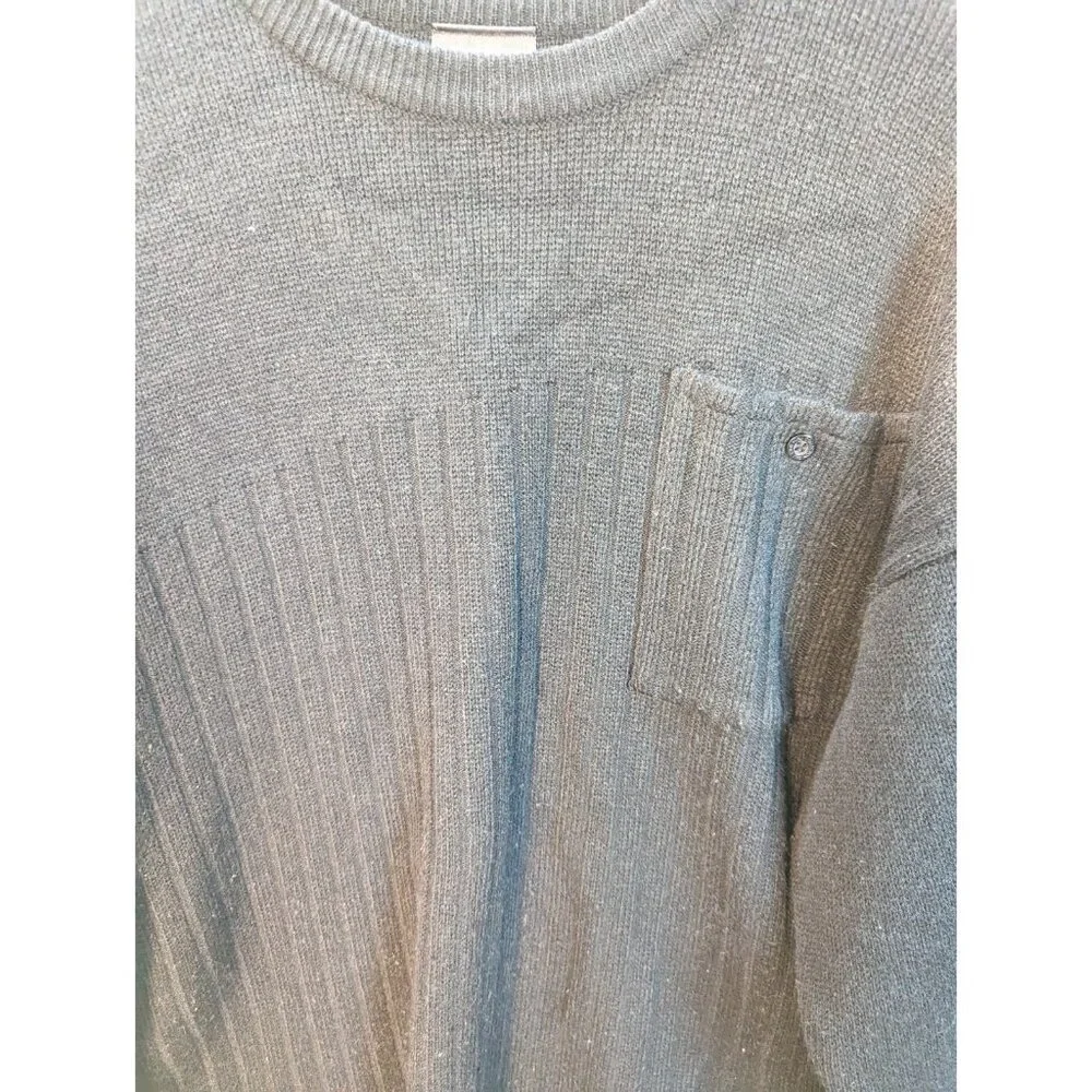 Vtg FUBU Mens Sweater XL Black Pullover Long Sleeve Crew Neck Authentic Y2K